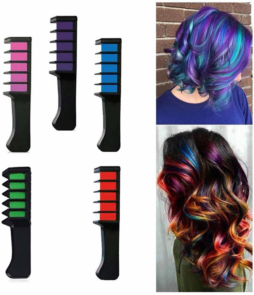 Buy Hair Chalk Comb Temporary Bright Washable Hair Color Dye for Girls Age  4 5 6 7 8 9 10 Kids New Year Birthday Party Cosplay Christmas and  Halloween DIY 6 Colors Online at desertcartINDIA
