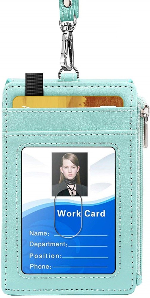 ELV PU Leather ID Batch with 5 Card Slots, 1 Side RFID  Blocking Zipper Pocket 6 Card Holder - Card Holder
