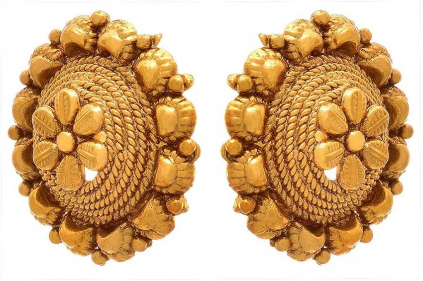 Buy AYESHA Ethnic GoldToned Circular Ghungroo Jhumki Drop Earrings   Shoppers Stop