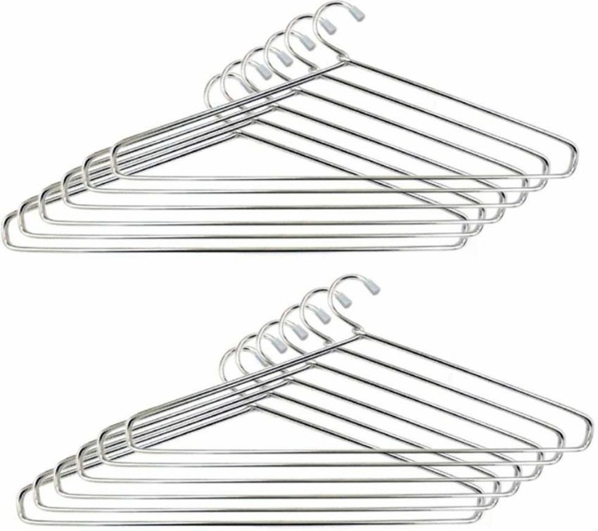 Stainless Steel Heavy Duty Metal Hangers - 12-Pack