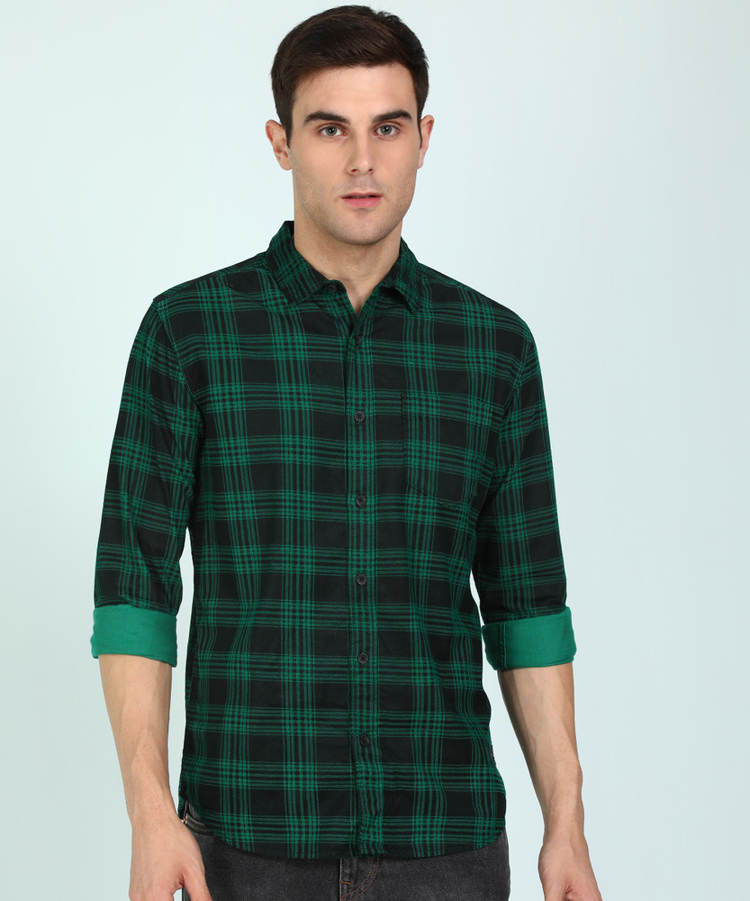 Black shirt with green clearance