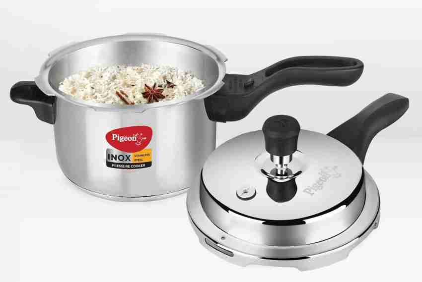 Pigeon Pressure Cooker 3 Quart Inox Stainless Steel Outer Lid Induction  Base Cook Delicious Food in Less Time 3 Liter 