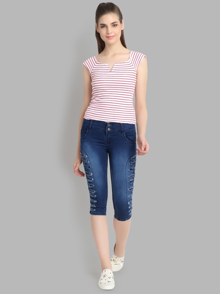 Perfect Outlet Women Denim Capri - Buy Perfect Outlet Women Denim Capri  Online at Best Prices in India