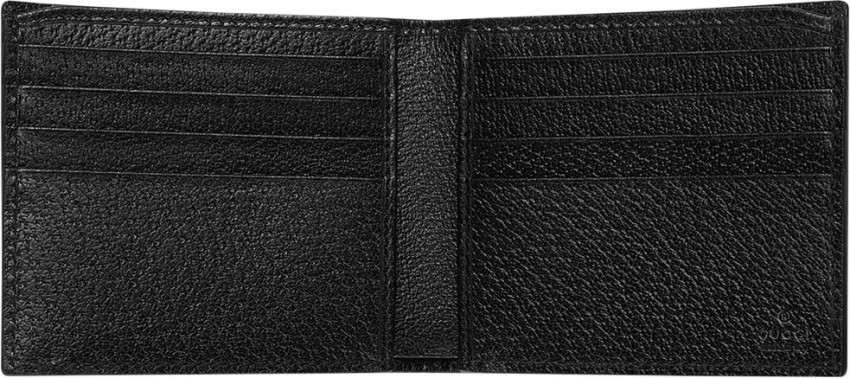 Black Leather Bee Star Bi-Fold Wallet