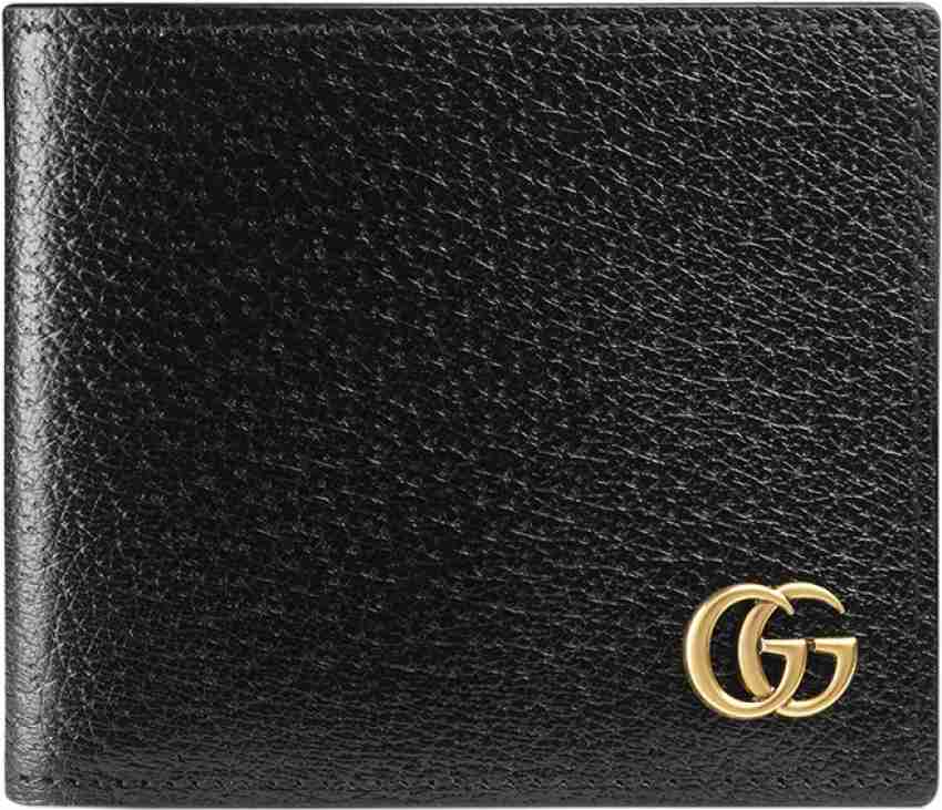 GUCCI Men Casual Black Genuine Leather Wallet Black - Price in India