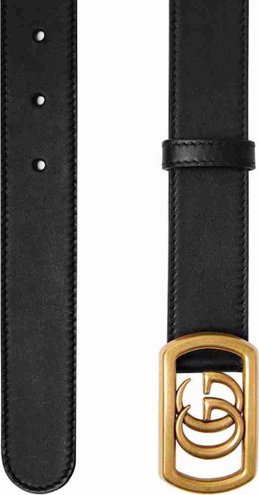 GUCCI Women Casual Black Genuine Leather Belt Black - Price in India
