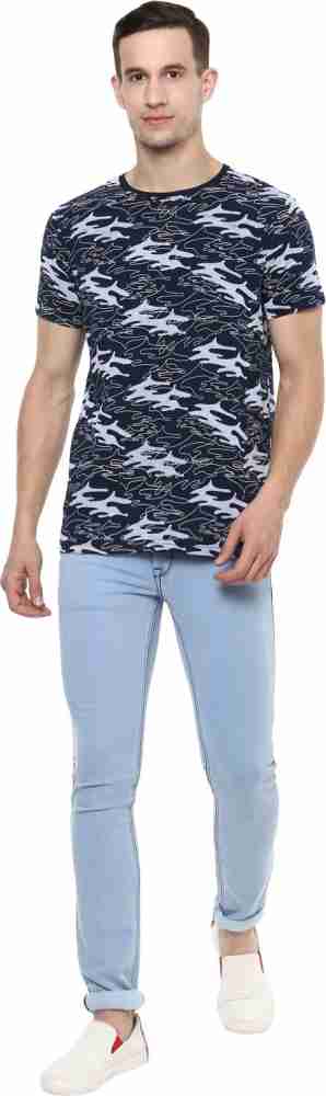 RED CHIEF Printed Men Round Neck Dark Blue, Grey T-Shirt - Buy RED CHIEF  Printed Men Round Neck Dark Blue, Grey T-Shirt Online at Best Prices in  India