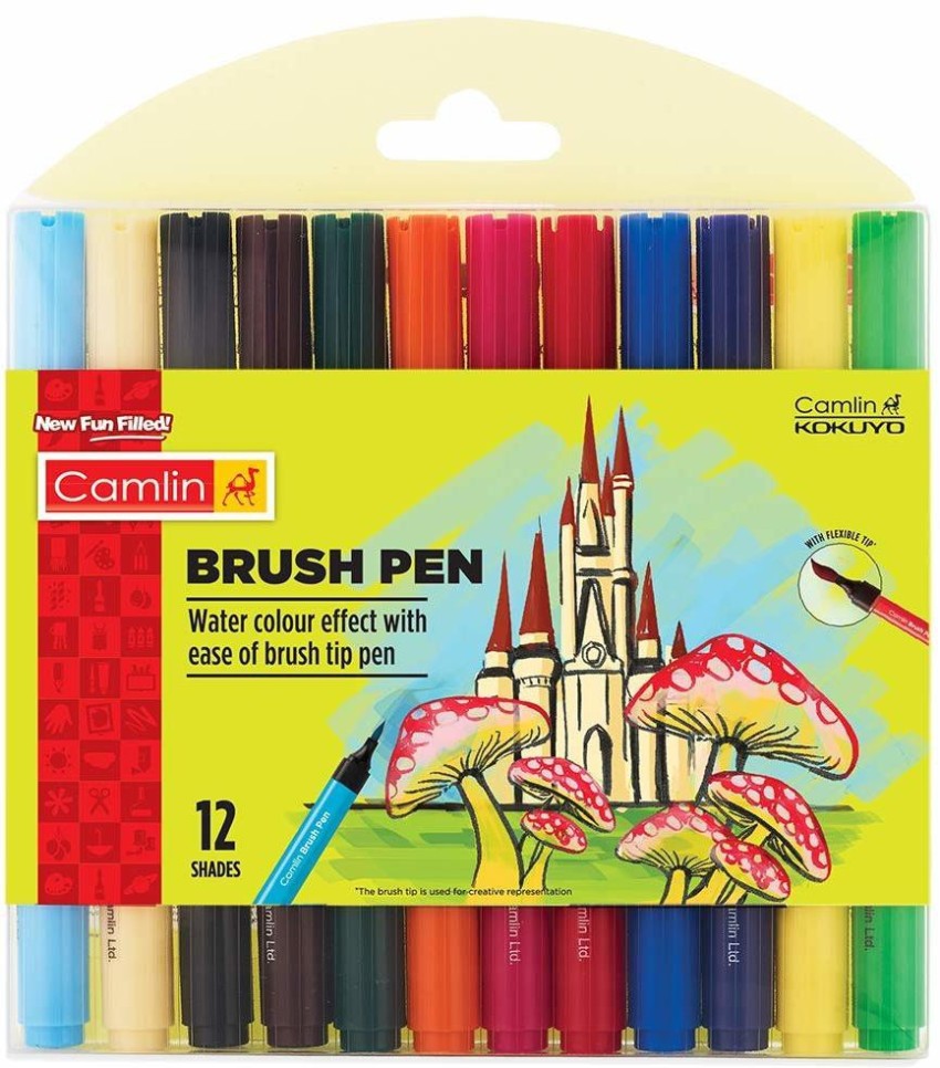 DOMS brush pens fine Nib Sketch Pen (Multicolor)