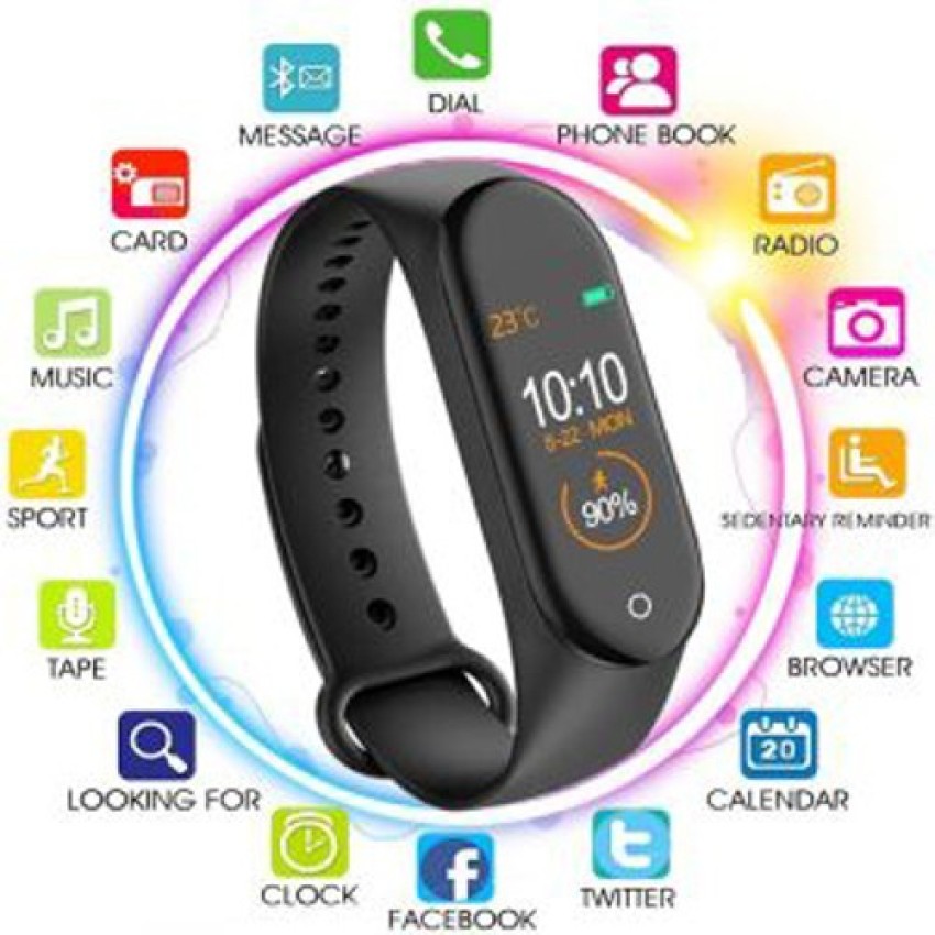 SHREE NOVA M4 Intelligence Bluetooth Wrist Smartwatch Band with Activity  Tracker Bracelet Watch Smart Fitness Band with Heart Rate Sensor  Compatible All Androids iOS Phone