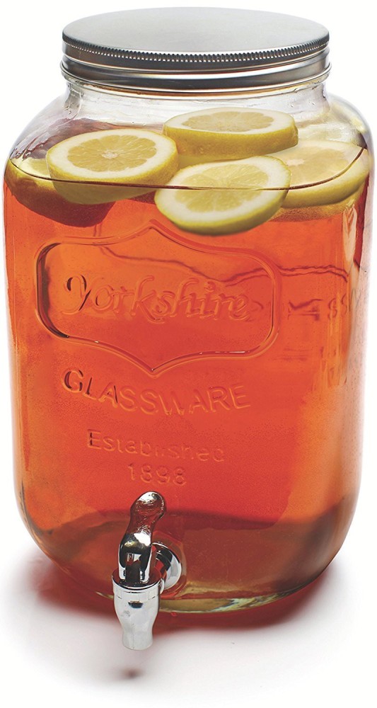 Yorkshire Glass Juice Dispenser 1.5 Liters Each, Triple Jar