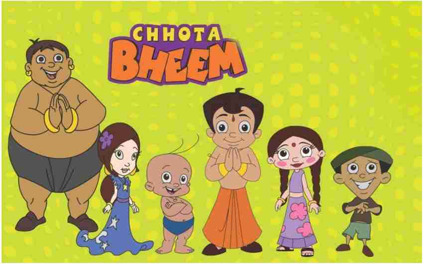 Cartoon Poster | Chhota Bheem Sticker Poster |Decorative Wall Poster | Wall  Interior Sticker Poster |Self Adhesive Poster- 300GSM Paper Poster (18 X 12  inch)(Multicolor) Paper Print - Decorative posters in India -