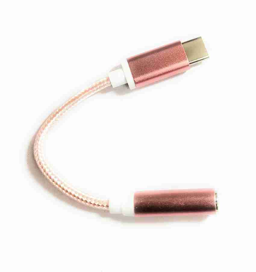 teetos Rose Gold Type C to 3.5 mm Stereo Audio Jack Adapter for Mi