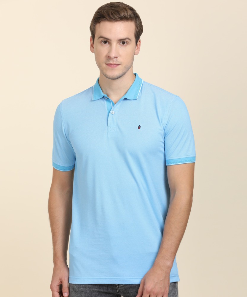 Louis Philippe Mens Solid Polo T-Shirt