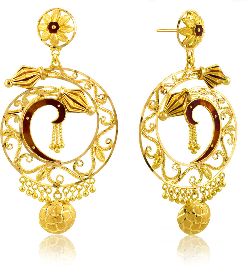 Senco gold chandbali earrings Outlet