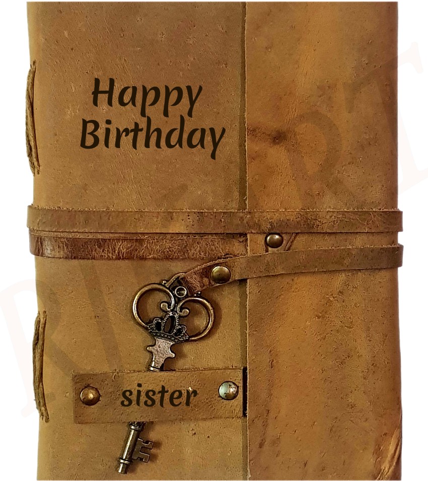 DI-KRAFT Happy birthday SISTER mbossed Leather cover A5 Diary ...