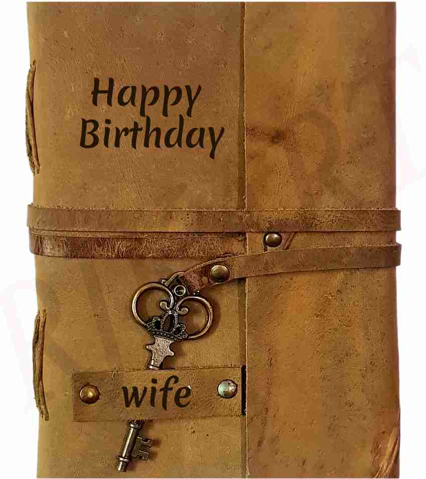 DI-KRAFT Happy birthday WIFE mbossed Leather cover A5 Diary ...