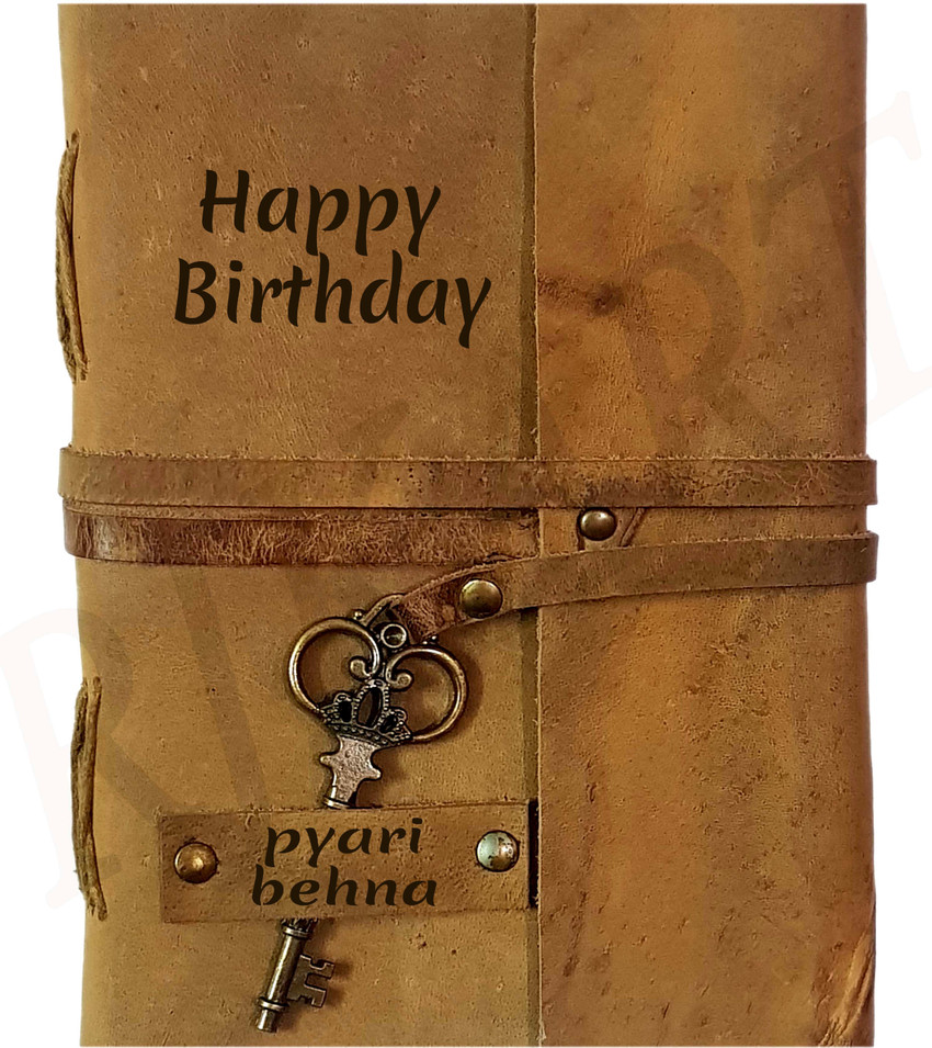 DI-KRAFT Happy birthday PYARI BEHNA mbossed Leather cover handmade ...