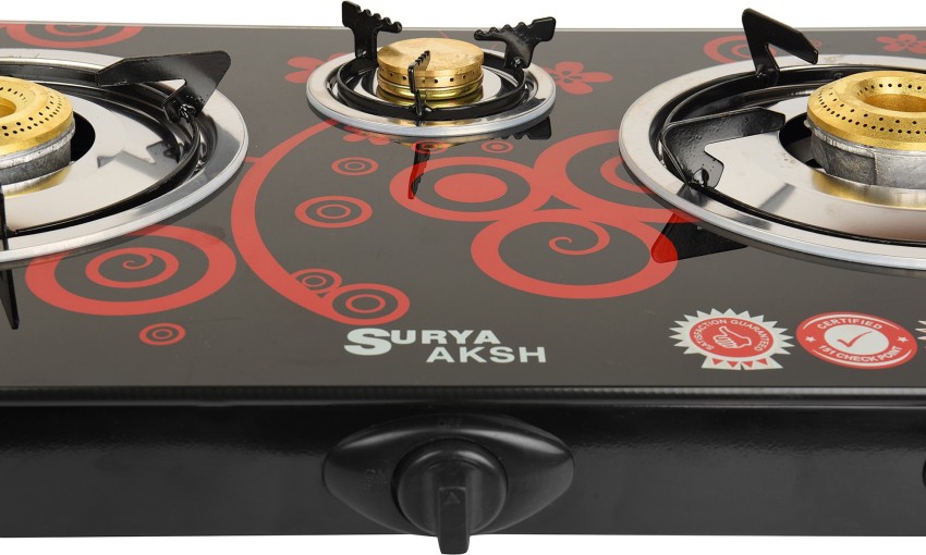 surya aksh 3 burner glass top