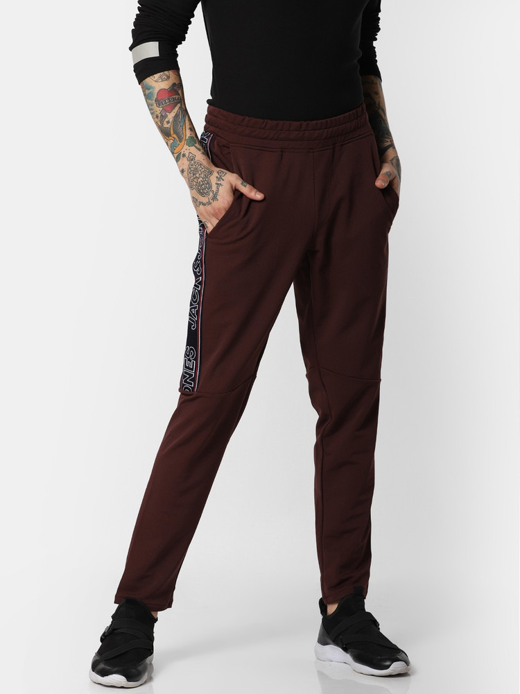 JONES Embroidered Men Red Track Pants 