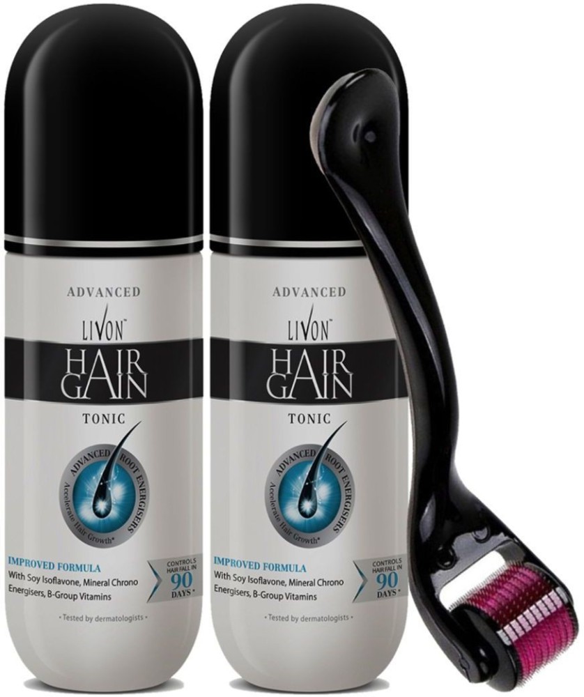 Livon Hair Gain Tonic for Men 150 ml Each Pack of 2 With Elmask Derma  Roller  Price in India Buy Livon Hair Gain Tonic for Men 150 ml Each  Pack of