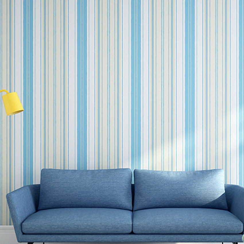 Beatiful Stripes Of Blue And White Self Adhesive Classics Wallpaper Home  Decor