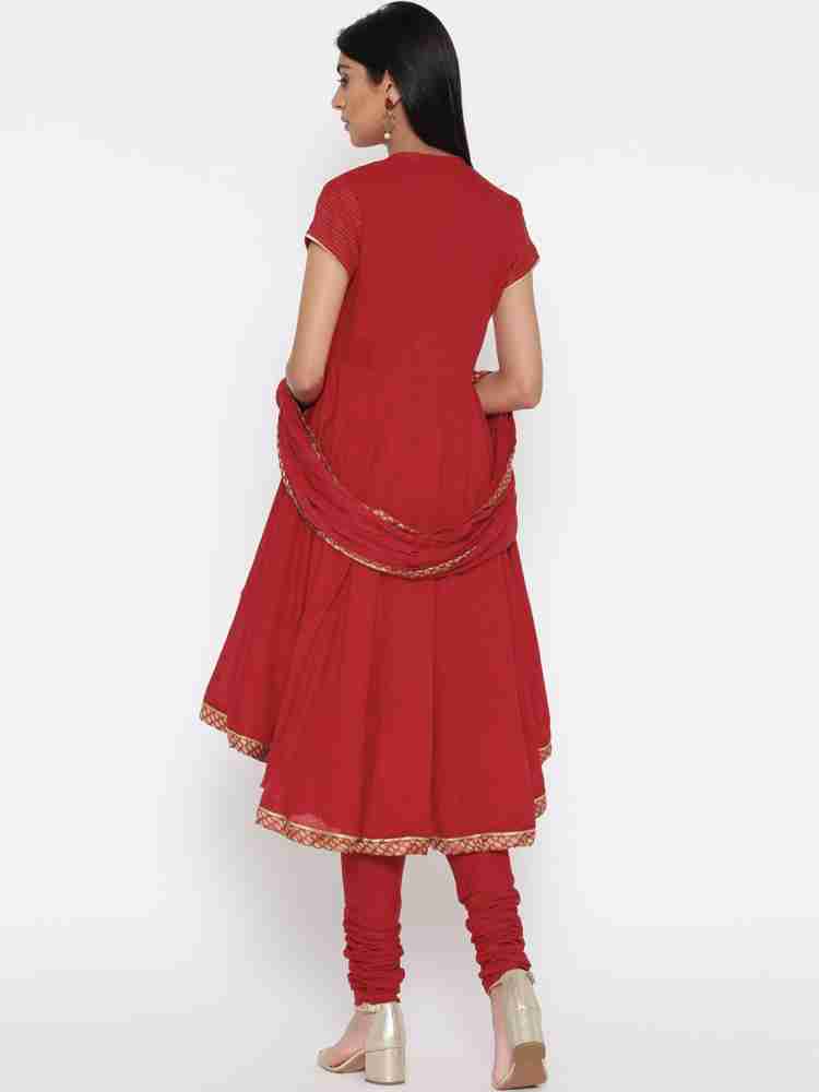 Biba red anarkali hot sale suit