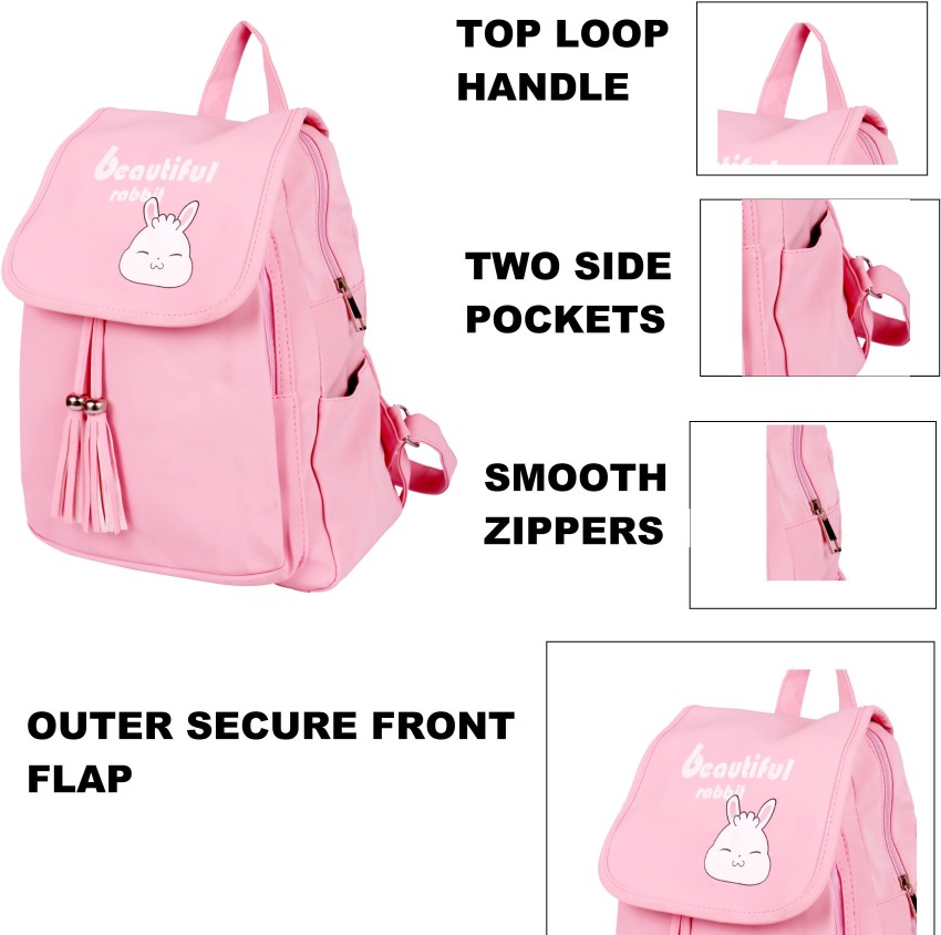 Female Cute Pink College Backpack Cool Women School Bag Girl