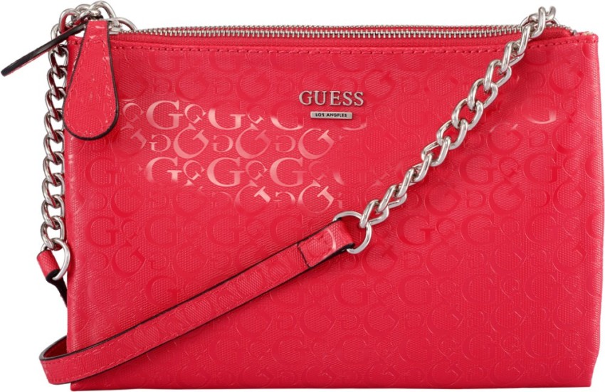 Guess Sling Bag - Chain Strap (in baby pink), Luxury, Bags & Wallets on  Carousell