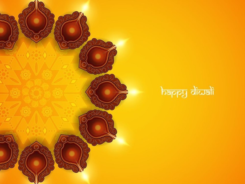 yellow color background diwali Sticker Poster|Diwali Poster Paper Print -  Religious posters in India - Buy art, film, design, movie, music, nature  and educational paintings/wallpapers at 
