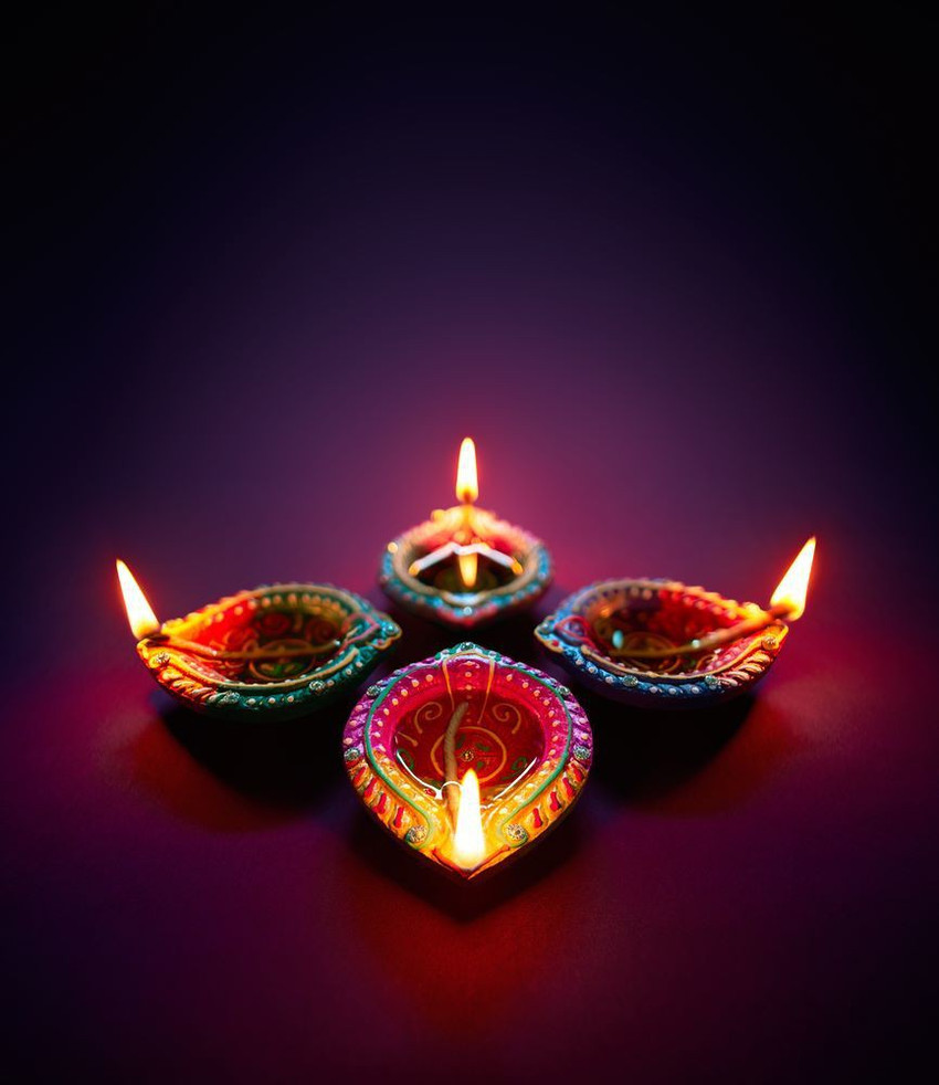 KD Colorful clay diya lamp Sticker Poster Paper Print - Religious ...