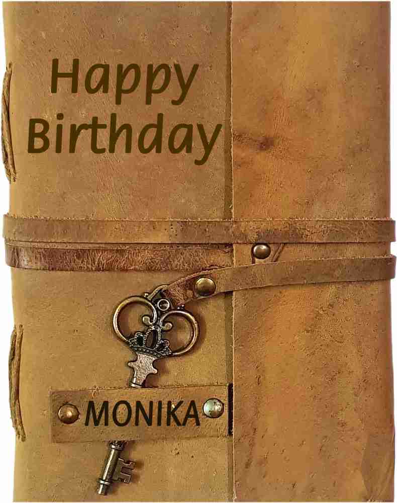 DI-KRAFT Happy Birthday MONIKA Embossed Leather Diary A5 ...