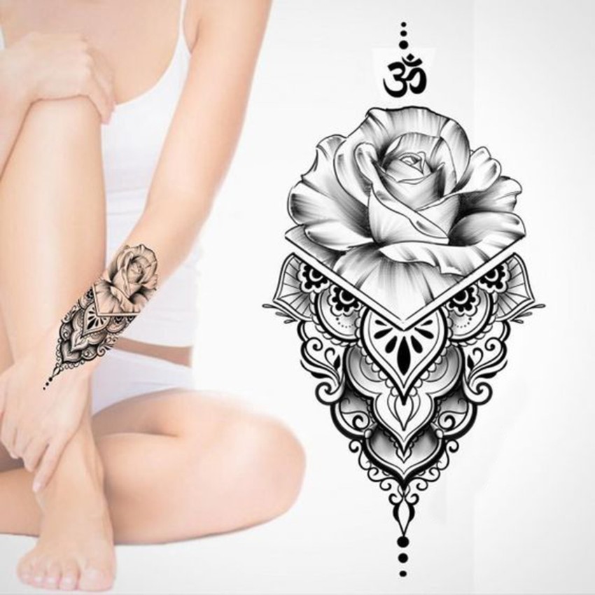 Flower Rose Tattoo Waterproof Men and Women Temporary Body Tattoo