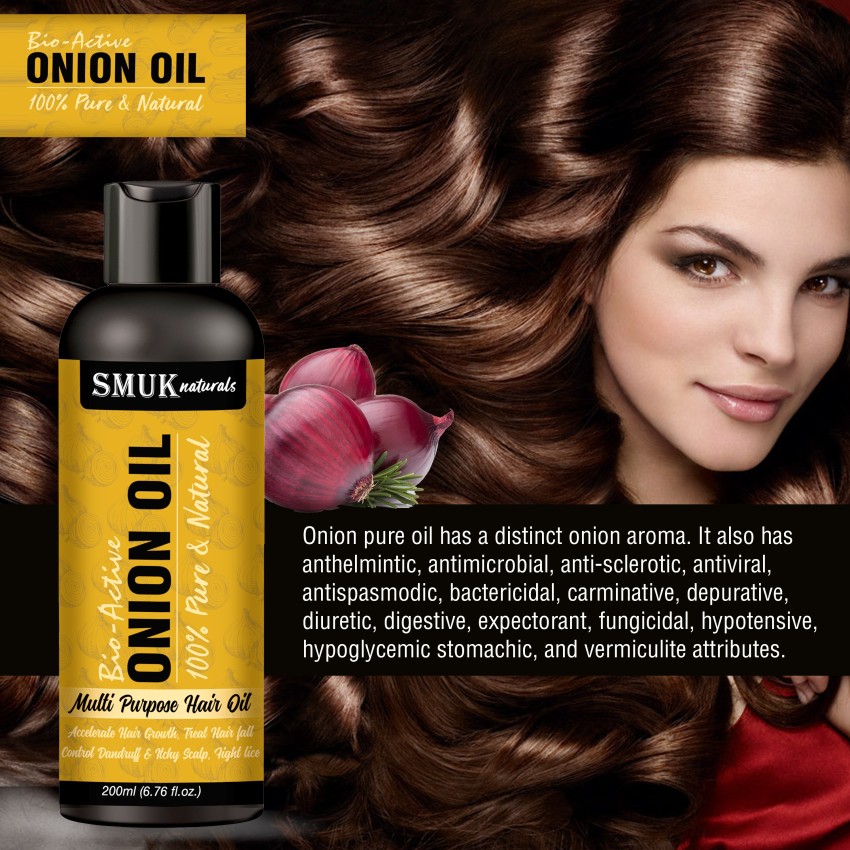 SMUK Onion Oil for Hair Regrowth and Intensive Hair Fall  Dandruff Control  With Argan Olive Amla Extract Rose Bhringraj Licorice Root Extract  Greentea Aloevera and Fenugreek for Men  Women Hair