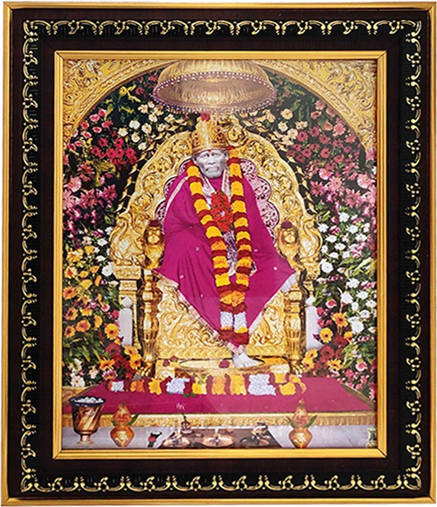 Puja N Pujari Shirdi Sai Baba Photo Frame for Wall Hanging and ...