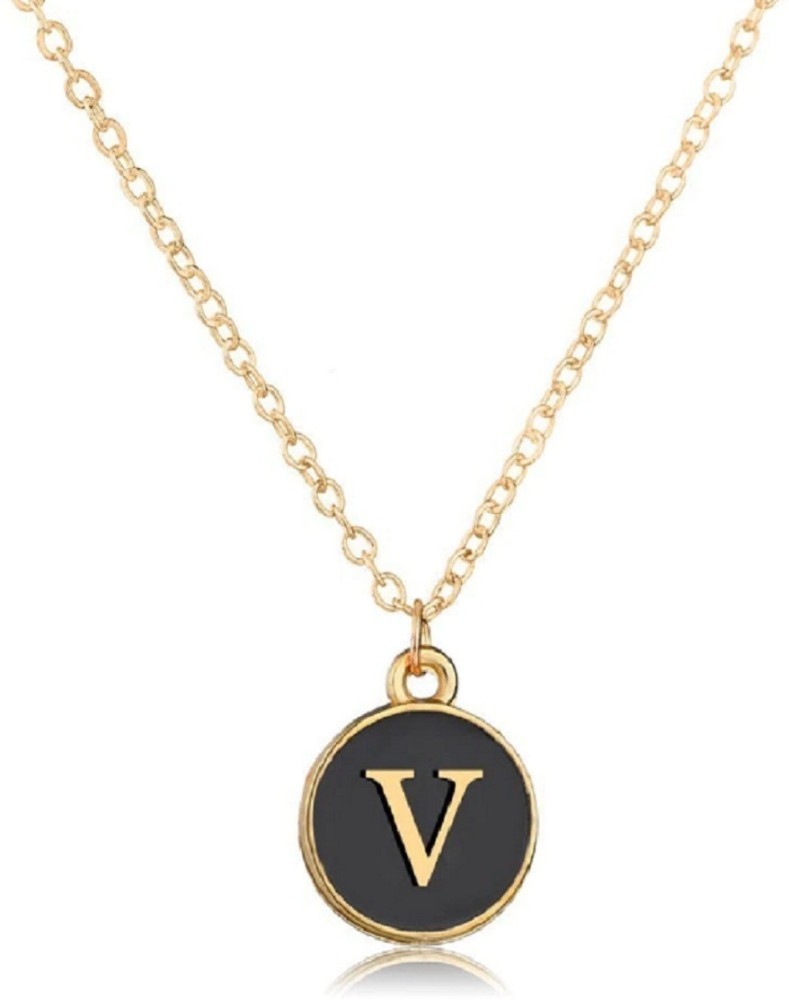 Stunning V Letter Gold Pendant