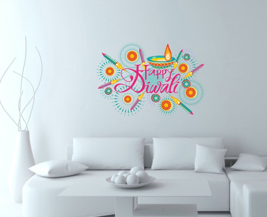 Sticker Hub 50 cm "Happy Diwali" Wall Sticker | Wall Sticker for Living  Room Self Adhesive Sticker Price in India - Buy Sticker Hub 50 cm "Happy  Diwali" Wall Sticker | Wall