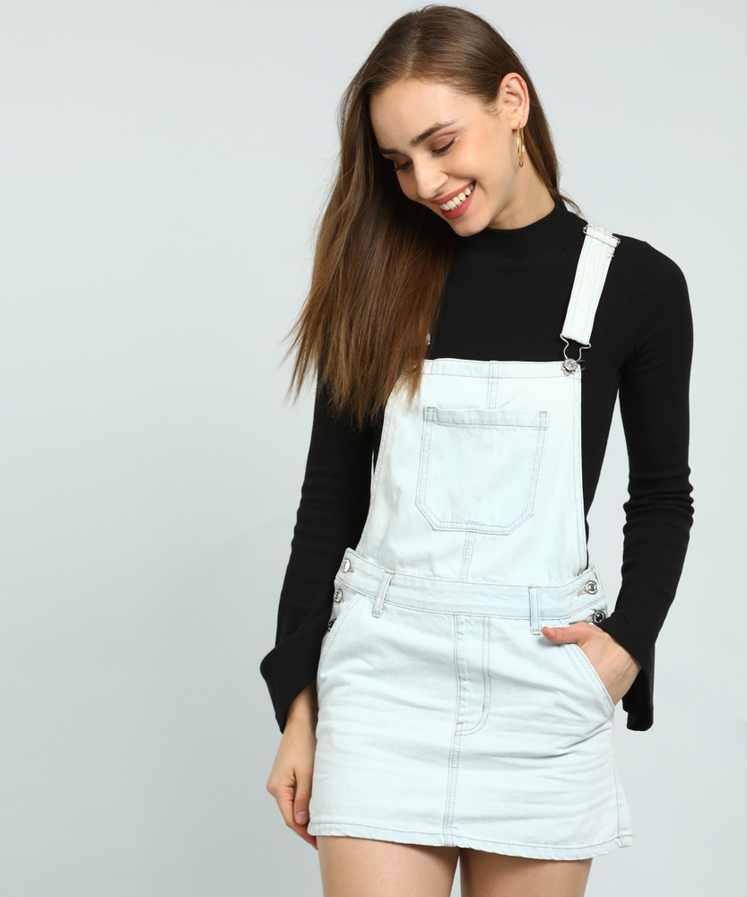 Buy READY TO SHIP Denim Bow Back Suspender Skirt Faux Button Online in  India  Etsy