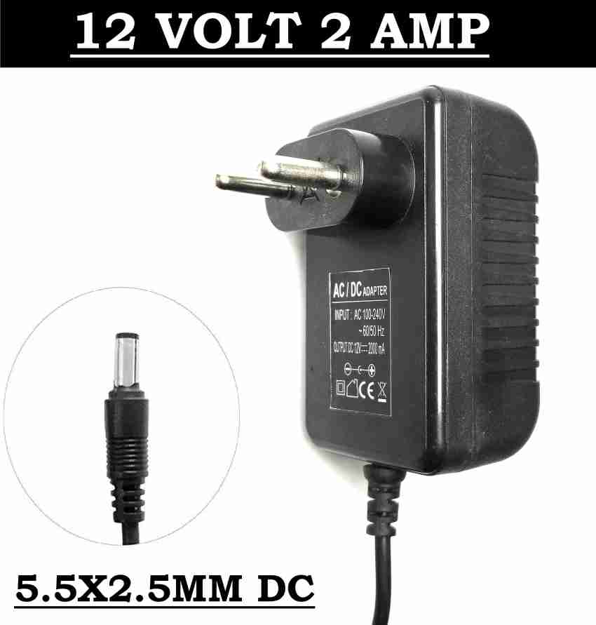Excellent 12V 2A Power Adaptor, Power Supply Ac 100-240V Dc Output 12Volt 2Amps Adaptor Black - Price India | Flipkart.com