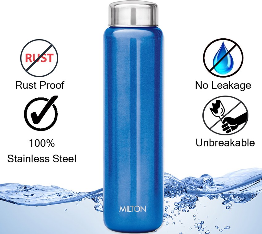 Milton Light Weight Aqua StainlessSteel Silver 750ML 1Pc Water Bottle,Leak  Proof