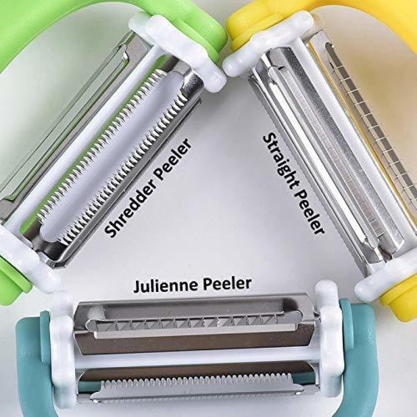 Non-slip Vegetable Peeler Set - Straight, Serrated, And Julienne