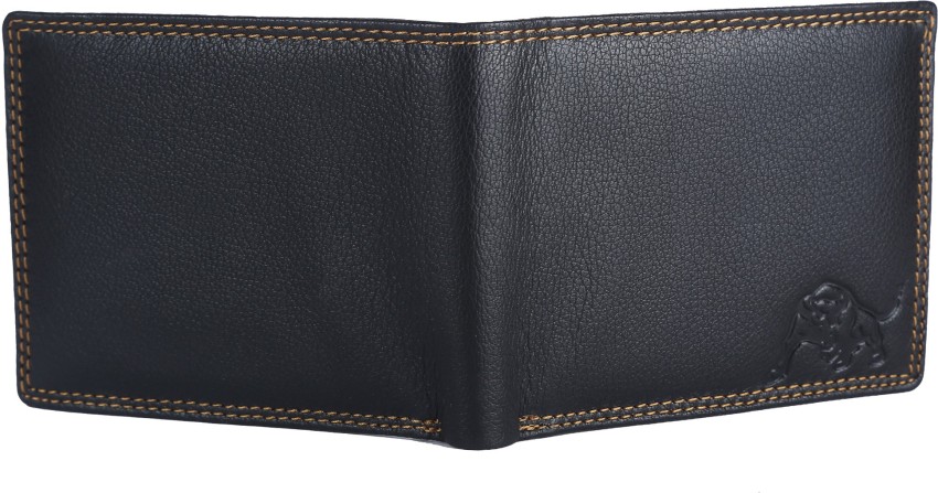 WILDBUFF Men Black Genuine Leather Wallet Black - Price in India