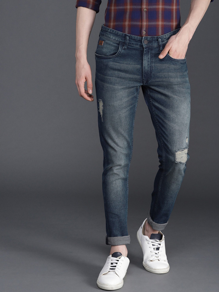 Buy WROGN Slim Men Dark Blue Jeans 