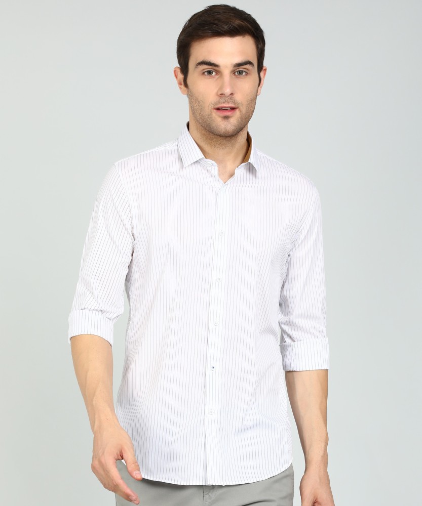 LOUIS PHILIPPE Men Striped Casual White Shirt - Buy LOUIS PHILIPPE