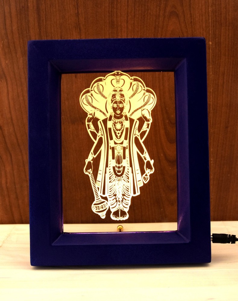 GORVA The Lord Vishnu 3D illusion Acrylic (Violet) Table Lamp ...