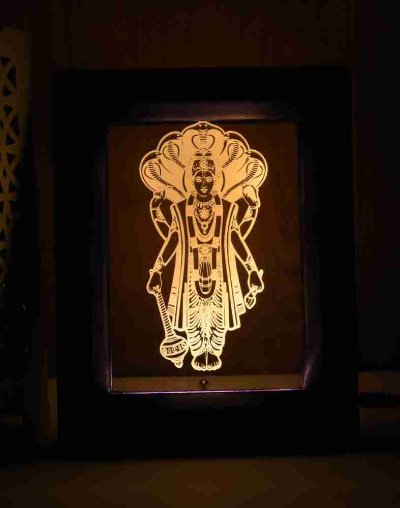GORVA The Lord Vishnu 3D illusion Acrylic (Violet) Table Lamp ...