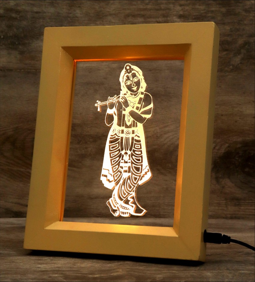 Modak The Lord Krishna 3D illusion Acrylic Table Lamp(Color-Cream ...