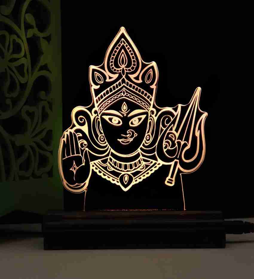 GORVA The Maa Durga 3D illusion Acrylic Table Lamp(Color-Brown ...