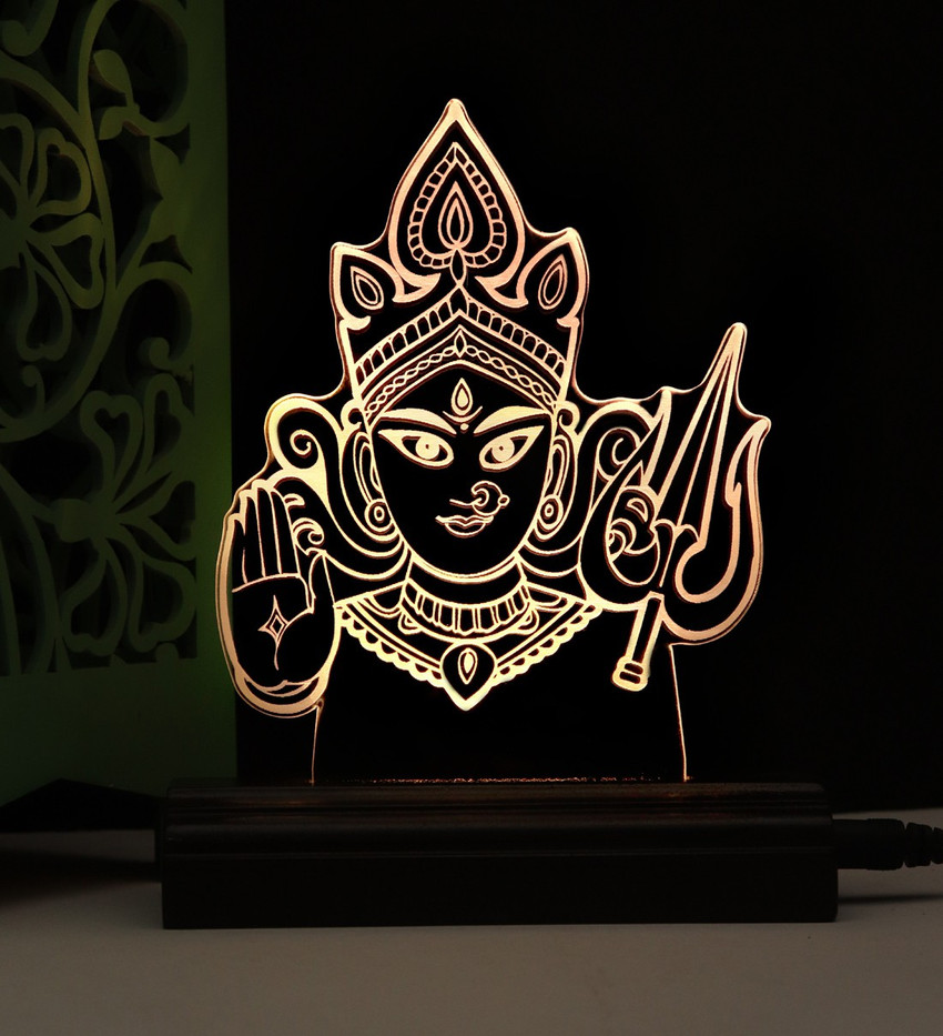 GORVA The Maa Durga 3D illusion Acrylic Table Lamp(Color-Brown ...