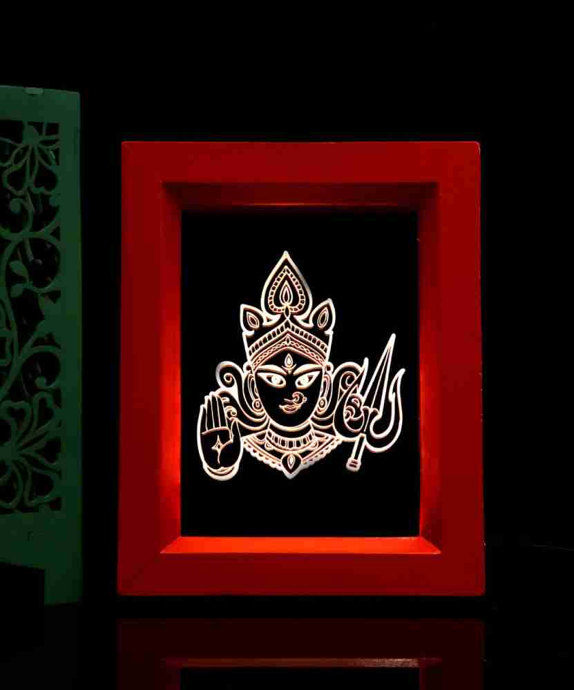 Zuper The Maa Durga 3D Acrylic (Color-Orange) Table Lamp Price in ...