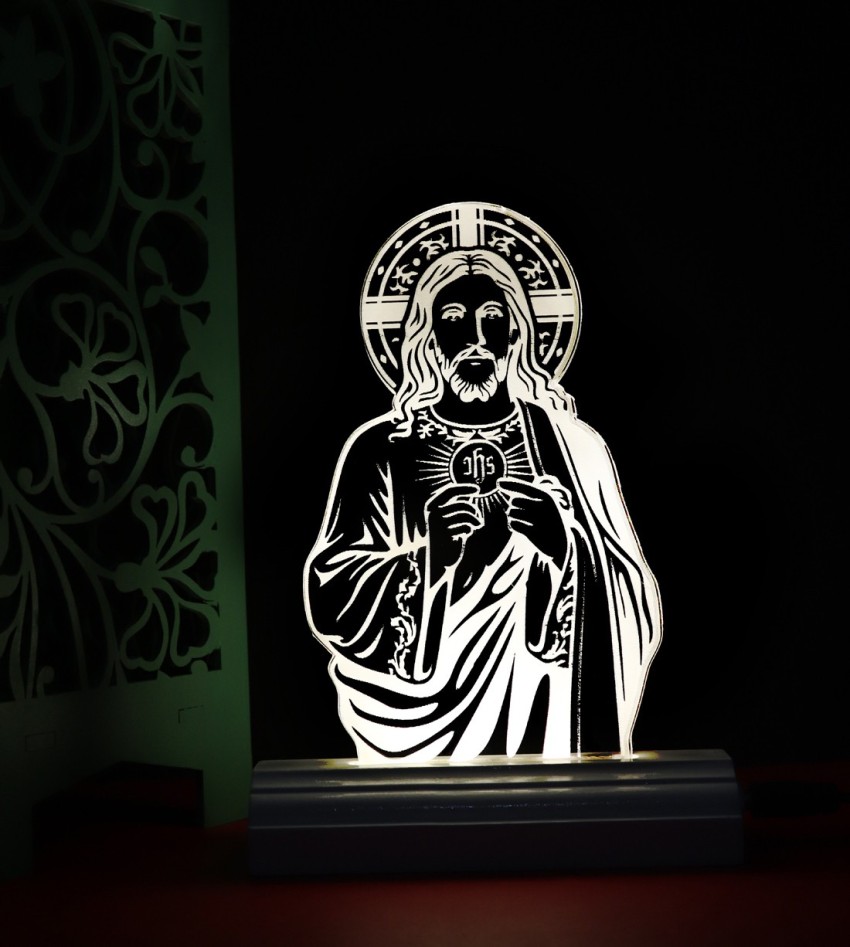 Goddess The Jesus 3D illusion Acrylic Table Lamp(color-white ...